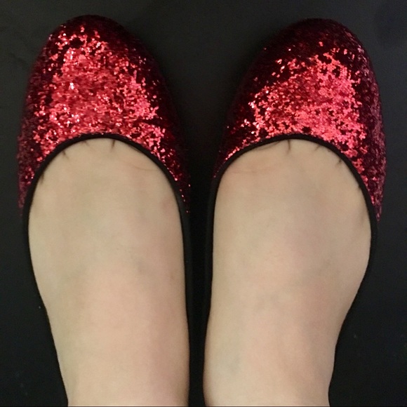 Sparkly Red Flats - Picture 2 of 7